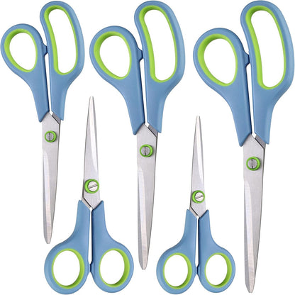 CCR Schere Set 5-teilig Multifunktions Scheren Soft-Grip Ergonomisch Blau