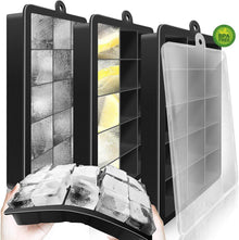 Silikon Eiswürfelform 3er-Pack flexible mit Deckel BPA-frei