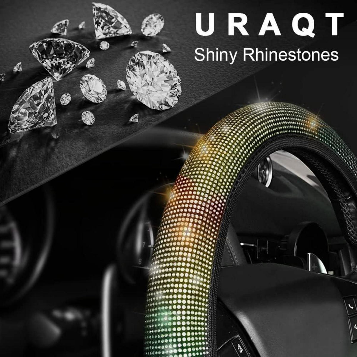Lenkradbezug Glitzer Universal für Frauen, Bunt