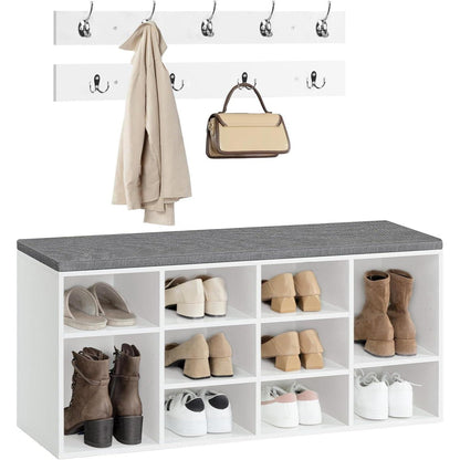 HOOBRO Schuhbank mit 10 Fächern und