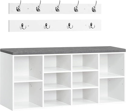 Kompakte Garderobe mit Schuhregal und Sitzbank