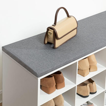 HOOBRO Schuhbank Garderobe Set mit 10 Fächern Sitzbank Haken Schuhschrank