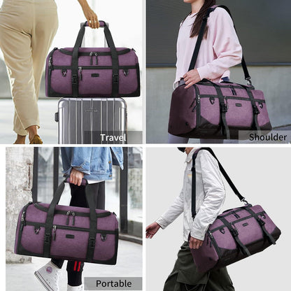 Lubardy Sporttasche 40L Wasserdicht Weekender mit Sporthandtuch und Schuhfach