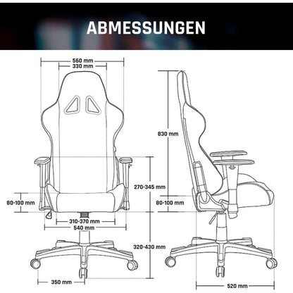 KLIM Gaming Chair 2024 Schwarz Ergonomischer Computerstuhl