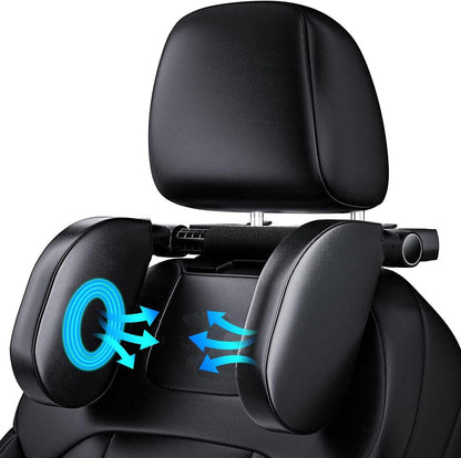 Auto Kopfstütze mit Gedächtnisschaum Schwarz für Kinder & Erwachsene