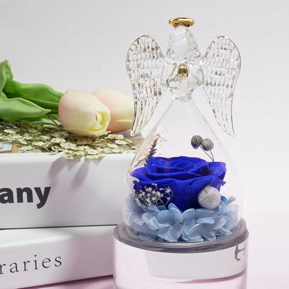 Ewige Rose Engel Geschenkbox Blau für Mama Geburtstag