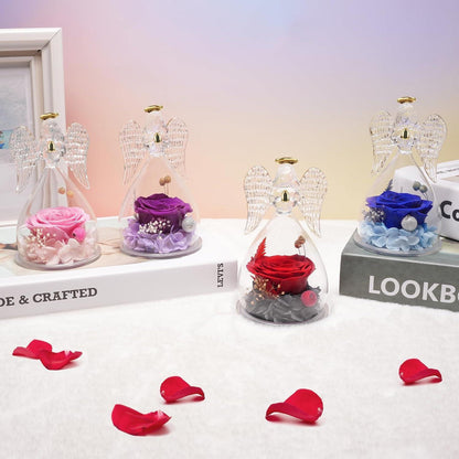 Ewige Rose Engel Geschenkbox Blau für Mama Geburtstag