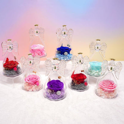 Ewige Rose Engel Geschenkbox Blau für Mama Geburtstag