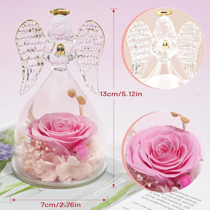 Ewige Rose Engel Figur Geschenk für Frauen Mama Oma