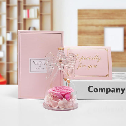 Ewige Rose Engel Figur Geschenk für Frauen Mama Oma