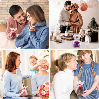 Miofula Ewige Rose Engel Geschenk Mama Oma Glasfigur