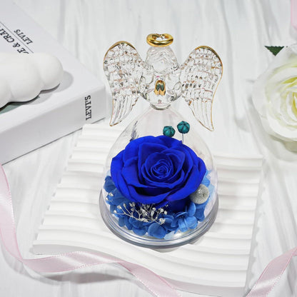 Ewige Rosen Engel Glaskuppel Geschenkbox Muttertagsgeschenk