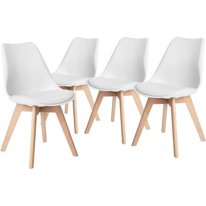 Esszimmergruppe Weiß 110cm Tisch + 6 Stühle