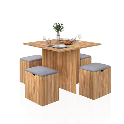 Essgruppe Monddeer mit Stauraum & Hockern (80x80cm)
