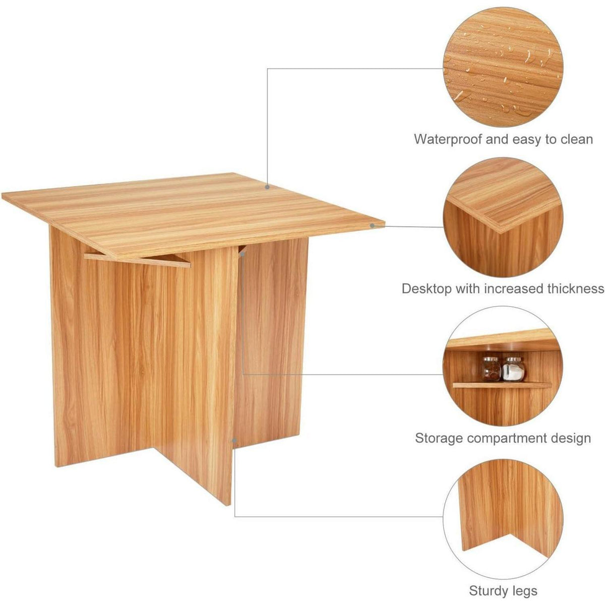 Essgruppe Monddeer mit Stauraum & Hockern (80x80cm)