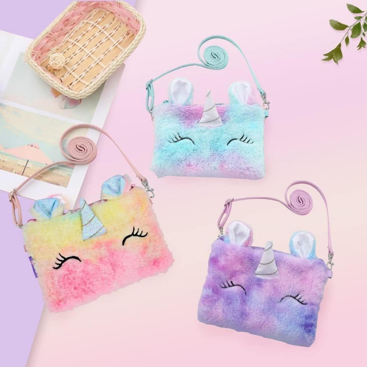 Einhorn Handtasche Mädchen Plüsch Schmuckset Haarspangen