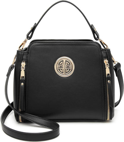 Schwarze Miss Lulu Crossbody Umhängetasche Damen PU Leder