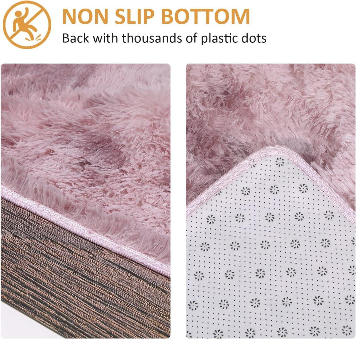 Pauwer Shaggy Teppich Langflor rutschfest Pink 160x200 cm