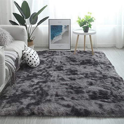 Flauschiger Shaggy Teppich Dunkelgrau 160x200cm rutschfest