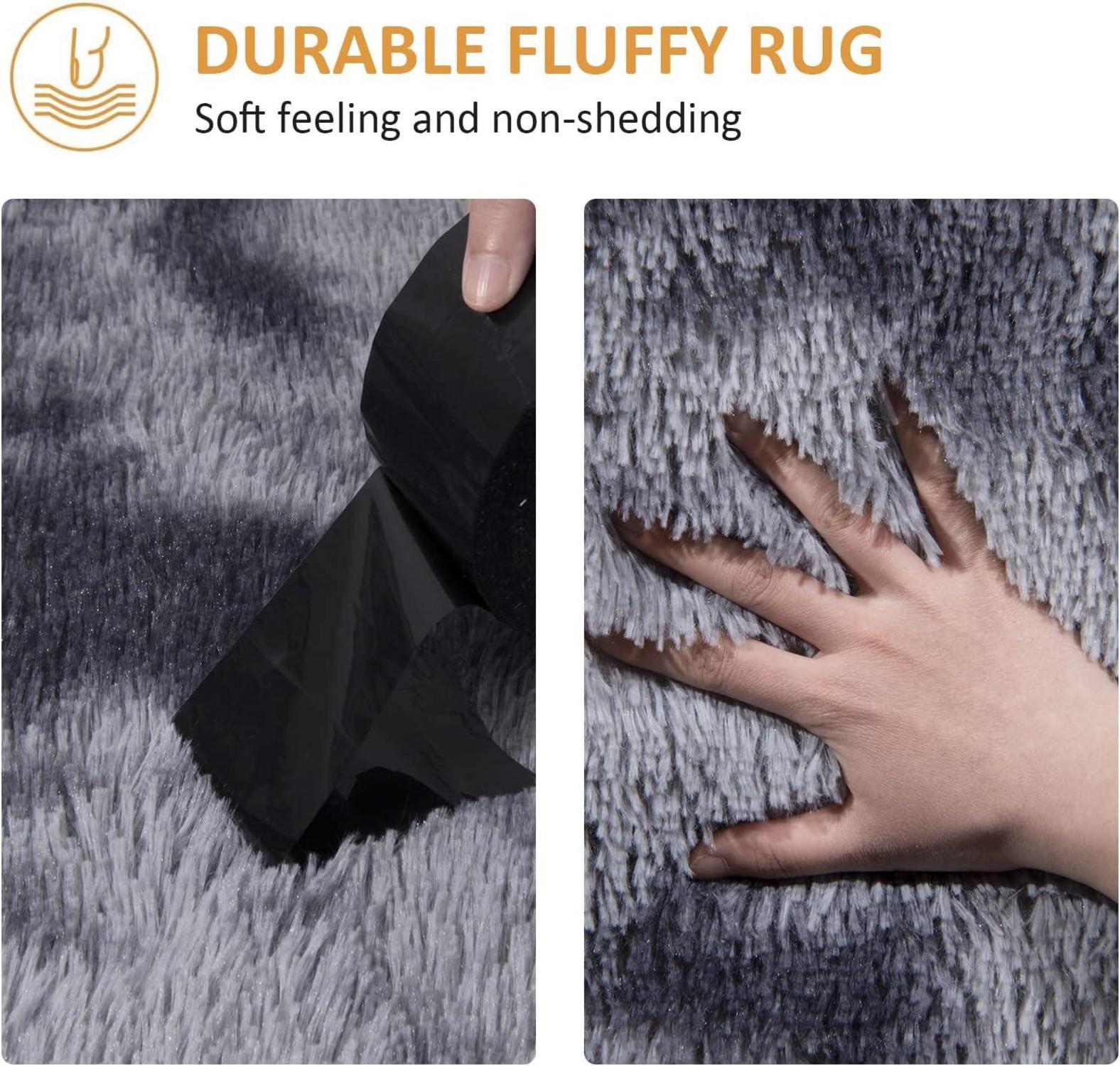 Shaggy Teppich Langflor Flauschiger Dunkelgrau 160x200 cm
