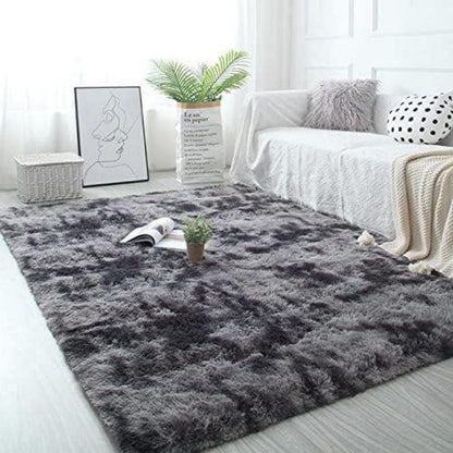Shaggy Teppich Flauschiger Langflor rutschfest dunkelgrau 160x200 cm