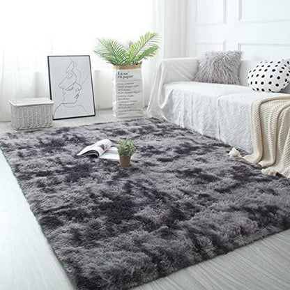 Flauschiger Shaggy Teppich 120x160 cm Dunkelgrau rutschfest