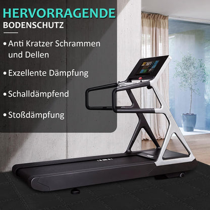 Fitness Bodenschutzmatten Set 36x Schutzmatten rutschfest Schwarz