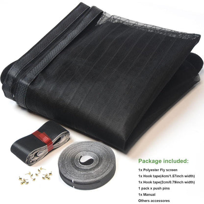 Magnet Fliegengitter Tür 230x210cm Schwarz – Ohne Bohren & Automatisches Schließen