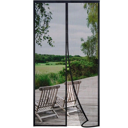 Magnet Fliegengitter Tür 230x235cm Schwarz – Ohne Bohren, Automatisches Schließen