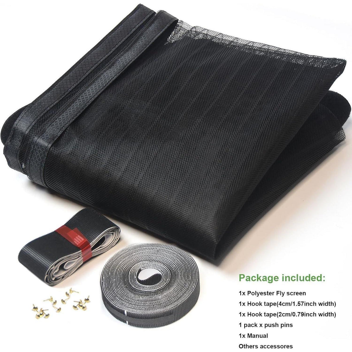 Magnet Fliegengitter Tür 230x235cm Schwarz – Ohne Bohren, Automatisches Schließen
