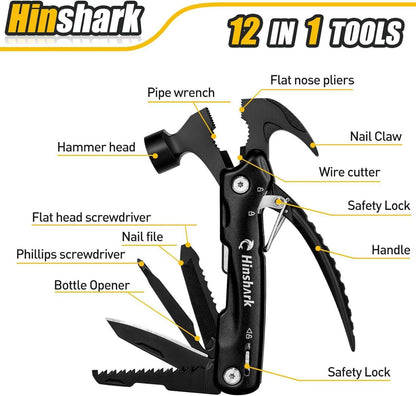 Hinshark Multitool Hammer 12-in-1 Camping Gadgets Männer