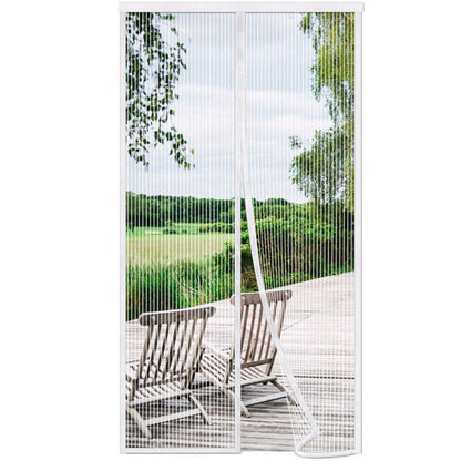 Magnet Fliegengitter Tür 215x255cm Weiß – Ohne Bohren, Automatisches Schließen