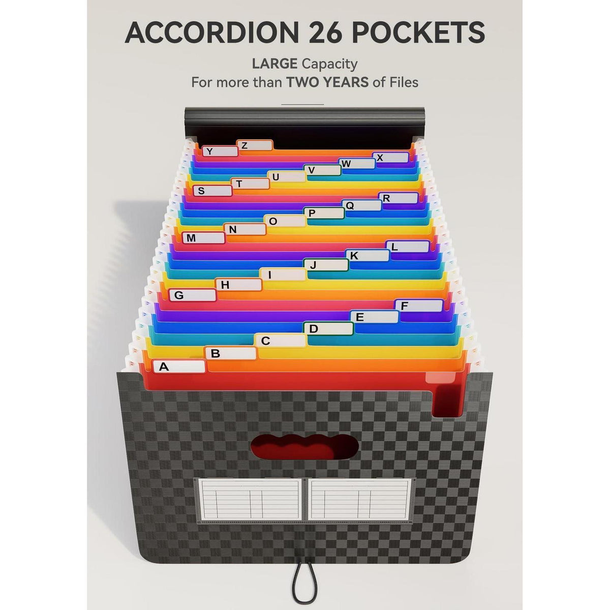 Akkordeon-Aktenordner 26 Fächer – A4 Dokumenten Organizer