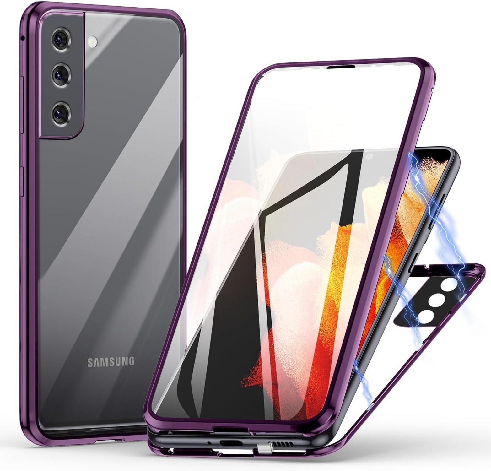Samsung Galaxy S21 FE 5G Hülle Magnetische Adsorption Gehärtetes Glas
