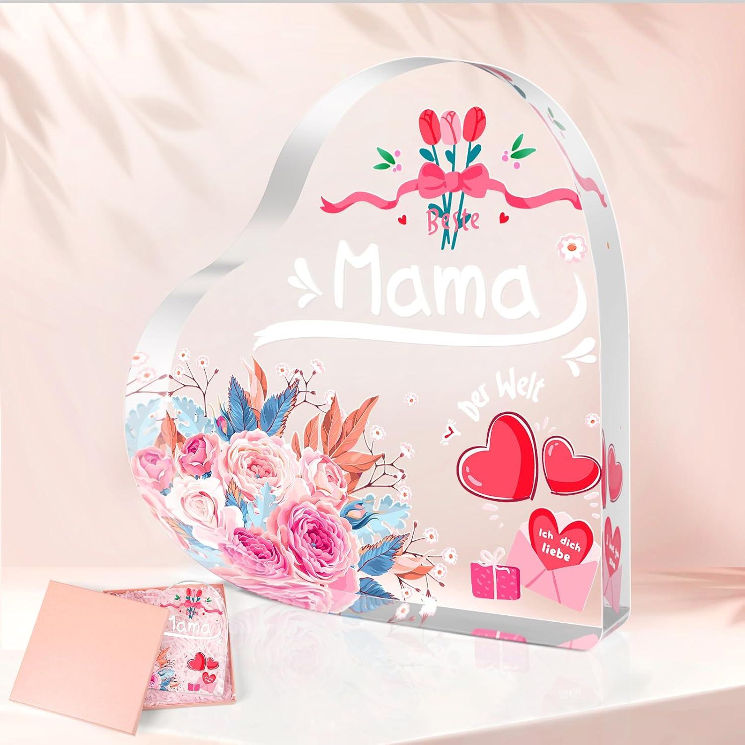 COCHIE Acryl Andenken für Mama mit Geschenkbox beste Mutter