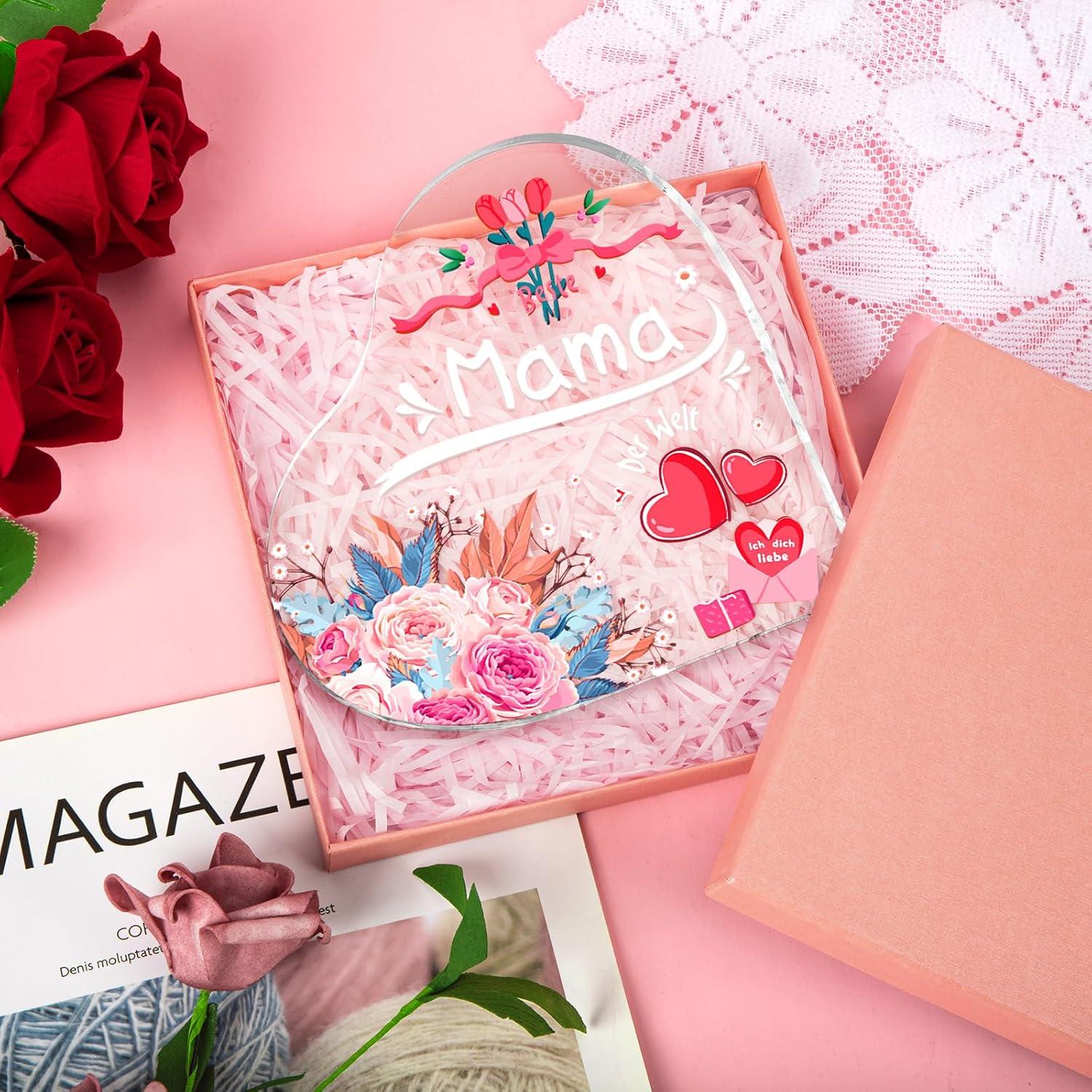 COCHIE Acryl Andenken für Mama mit Geschenkbox beste Mutter