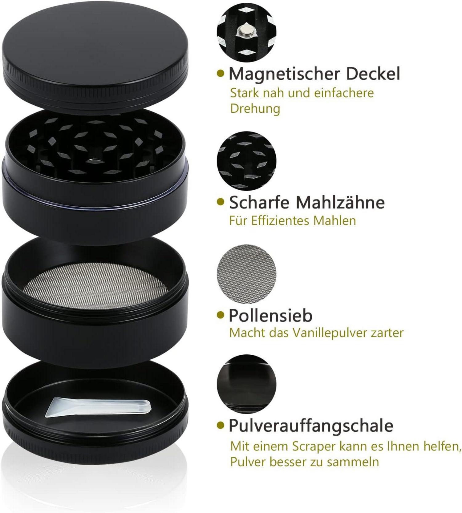 Kräutermühle Pollen Grinder Crusher Gewürze Zinklegierung 4-teilig Set