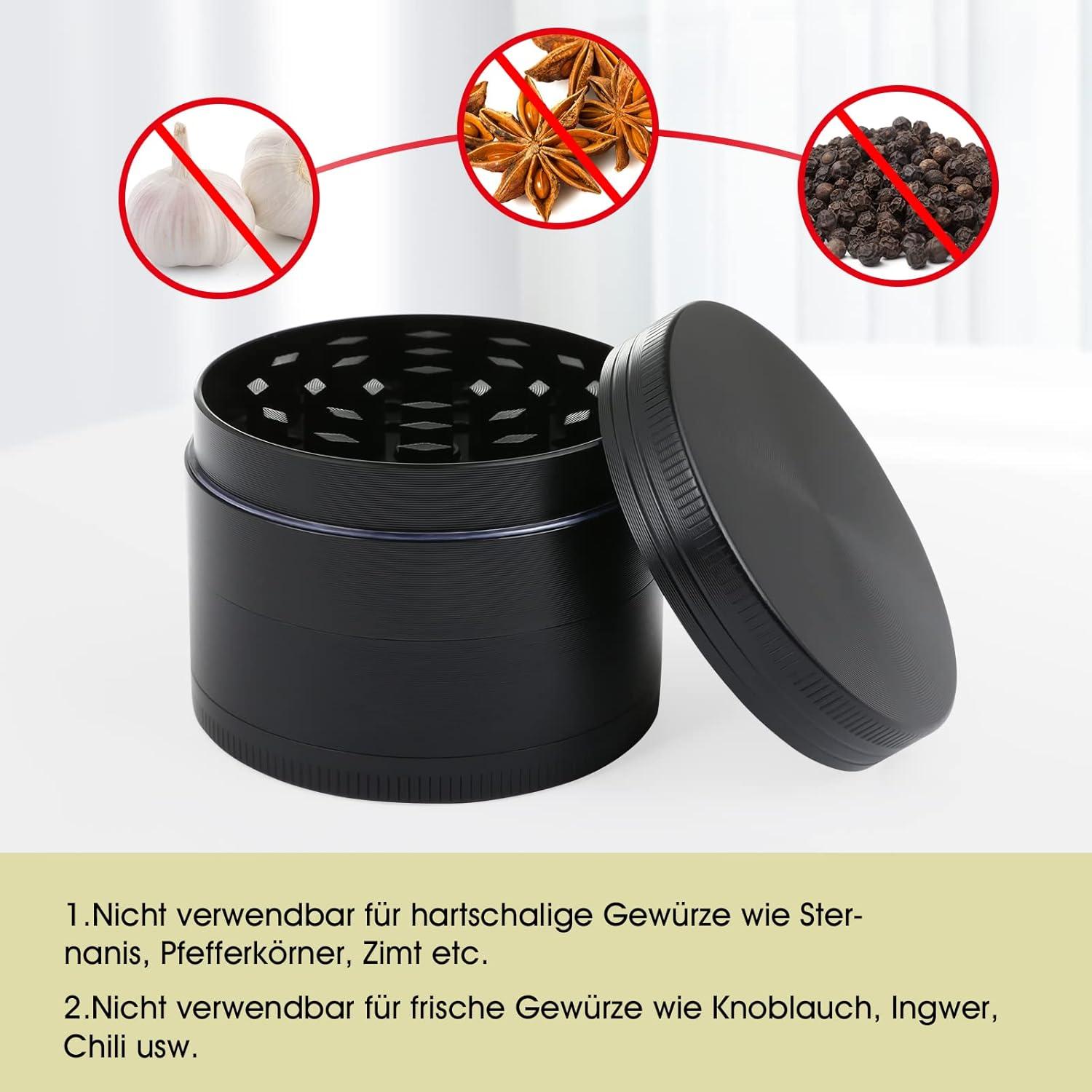Pollen Grinder Kräutermühle 5CM Crusher Spice Herb Zinklegierung 4-teilig
