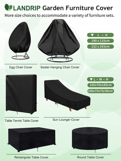Abdeckung Hängesessel 2 Personen Wasserdicht 420D Oxford Schwarz