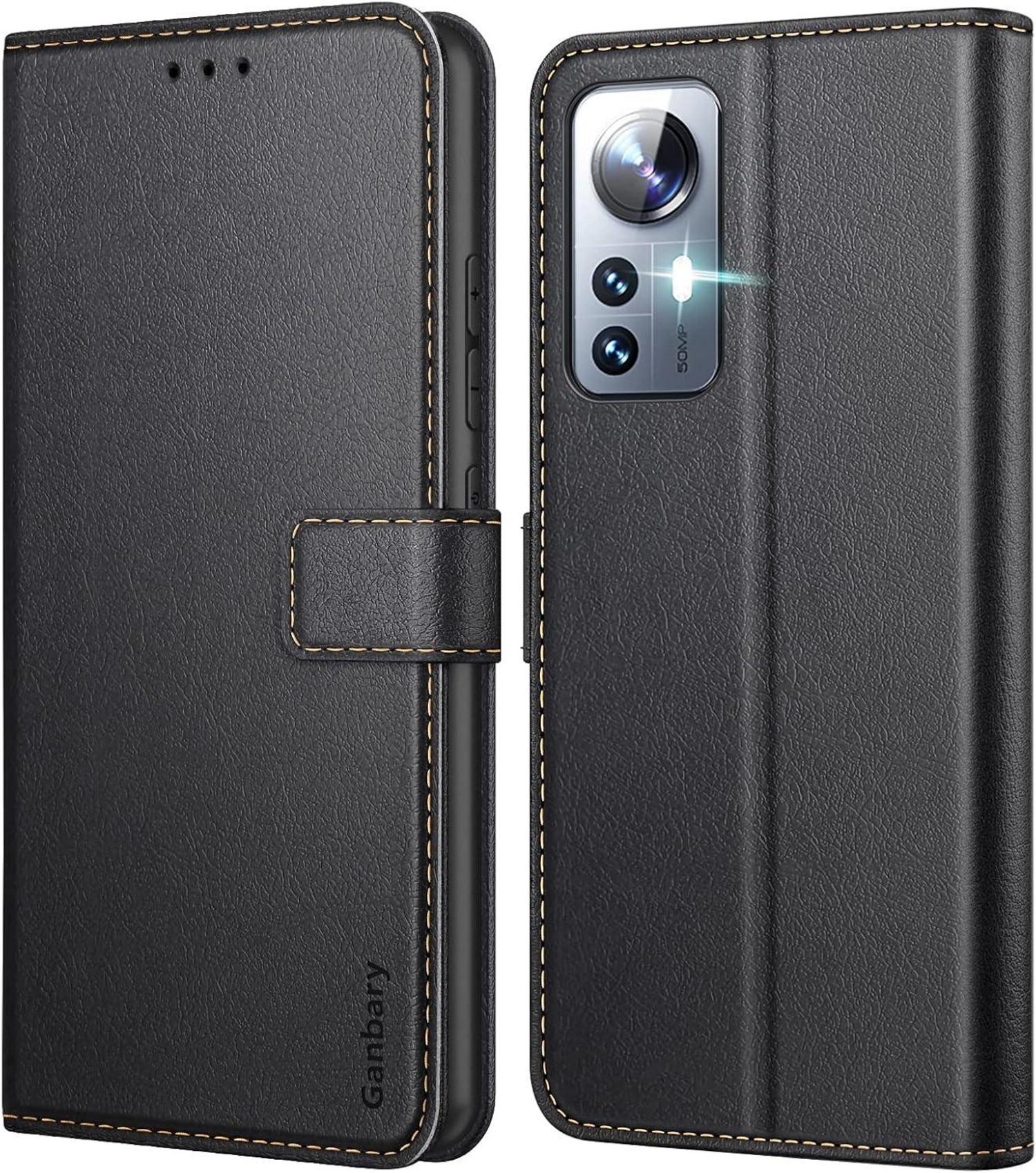 Premium Leder Handyhülle für Xiaomi 12X Mi 12 - Schwarz