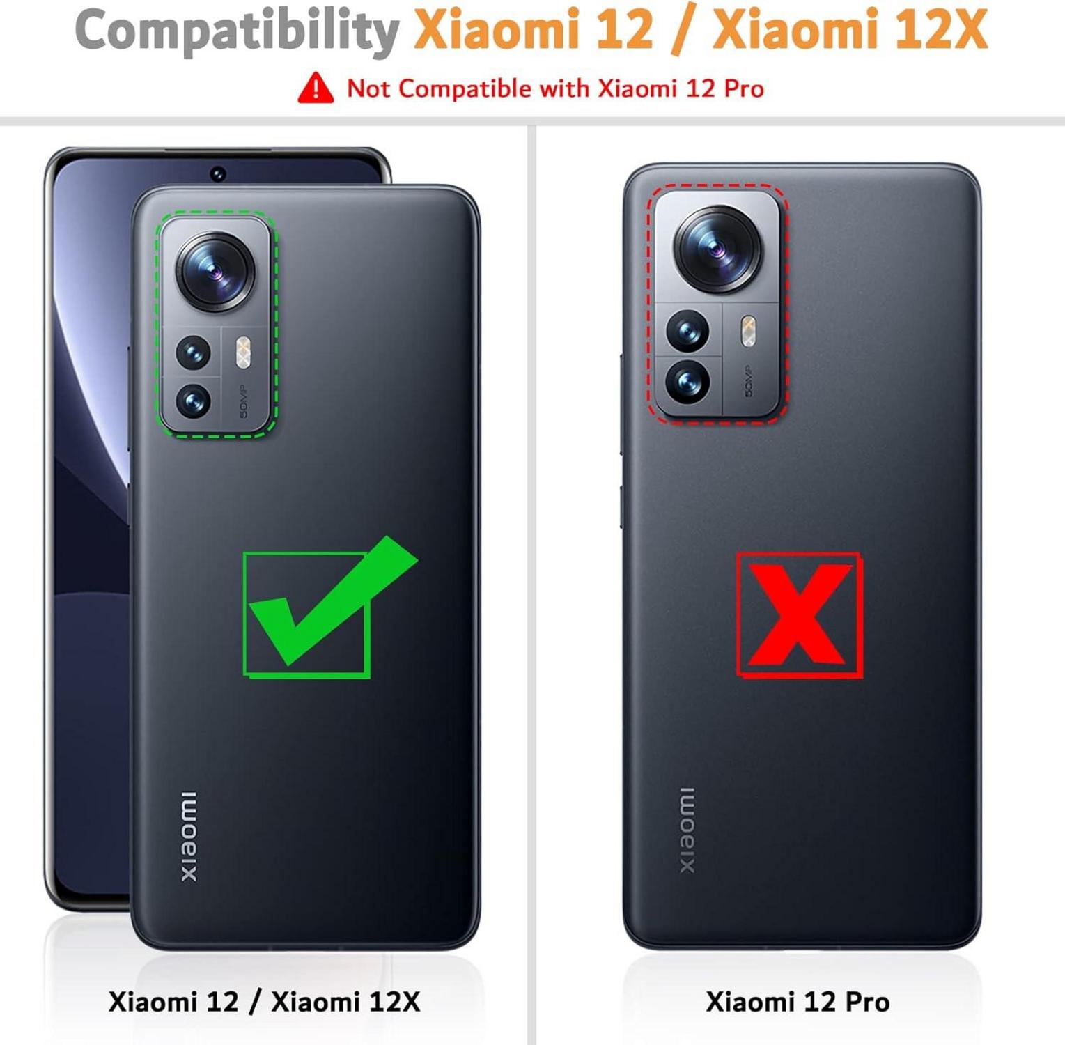 Xiaomi 12 / 12X Handyhülle Leder Tasche Flipcase mit