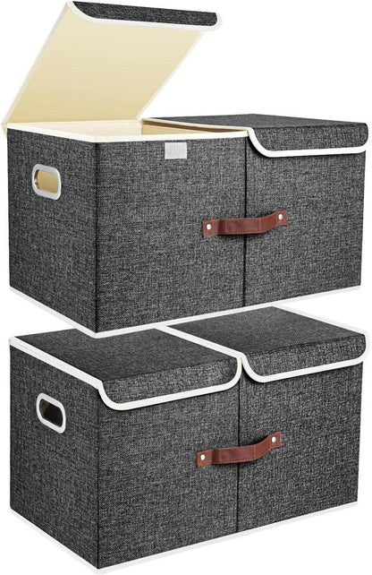 Extra Große Faltbare Aufbewahrungsbox mit Deckel, 55x33x30 cm, 2-Stück