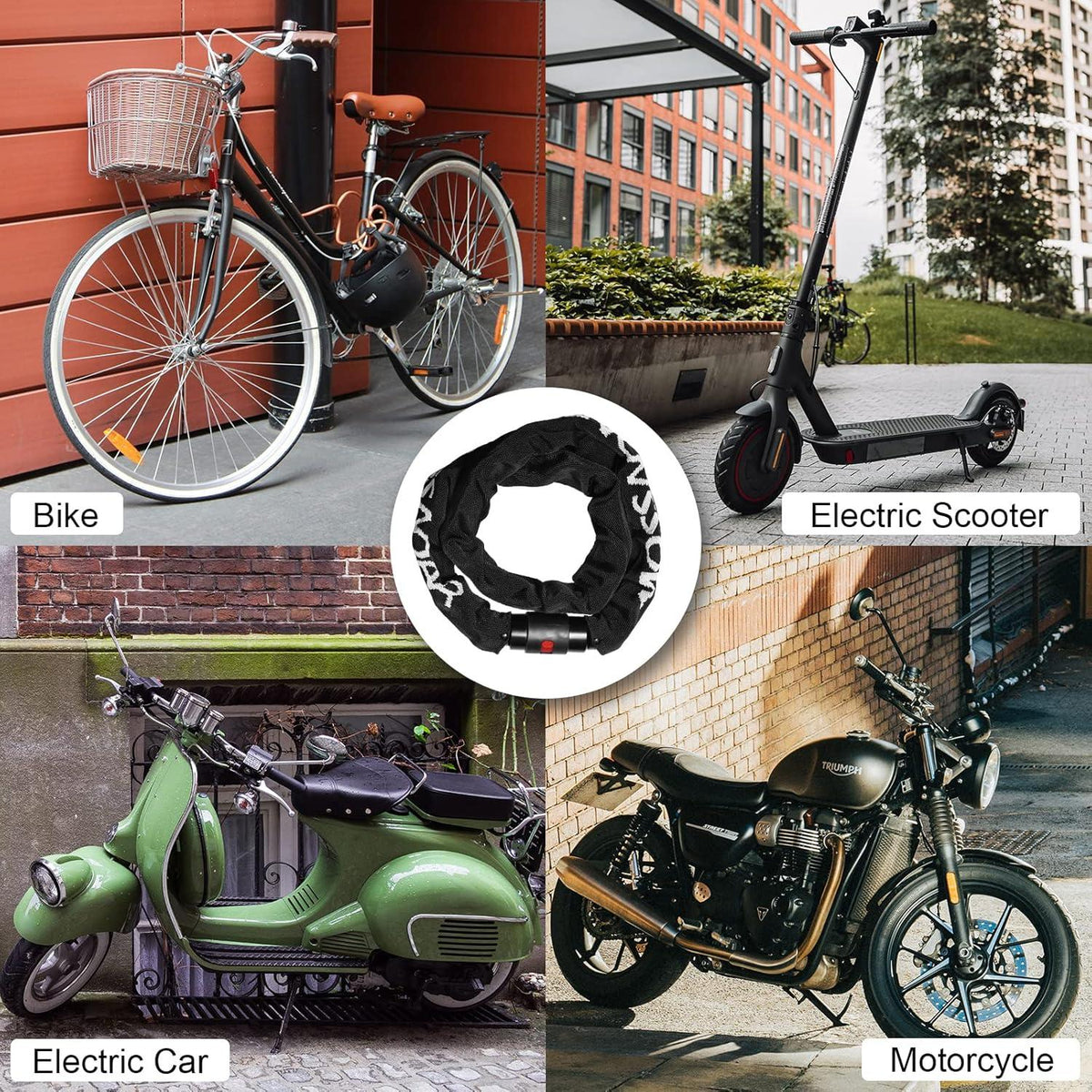 Fahrradschloss Hohe Sicherheit 8mm 1170g 99cm Schlüssel Kettenschloss