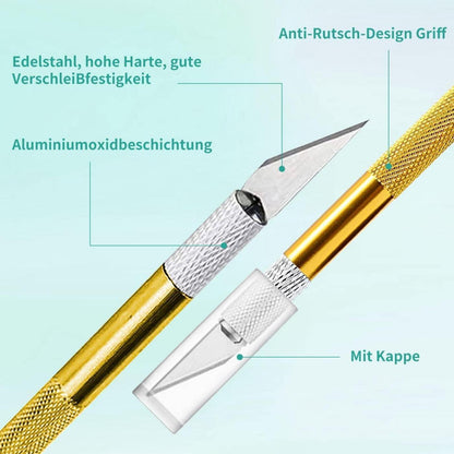 2x Cuttermesser Set mit 20 Ersatzklingen – Präzisionsmesser zum Basteln