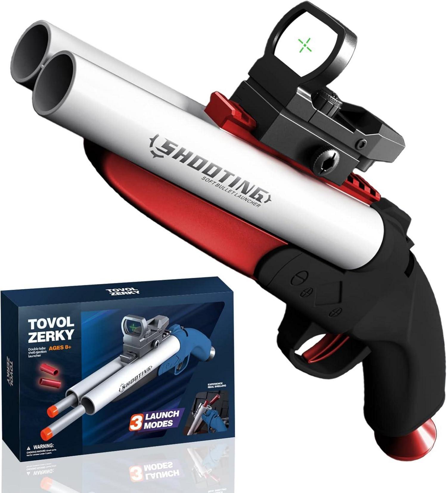 Double Barrel Shotgun Spielzeug-Schaumstoff-Blaster mit Kugeln - Doppelschuss