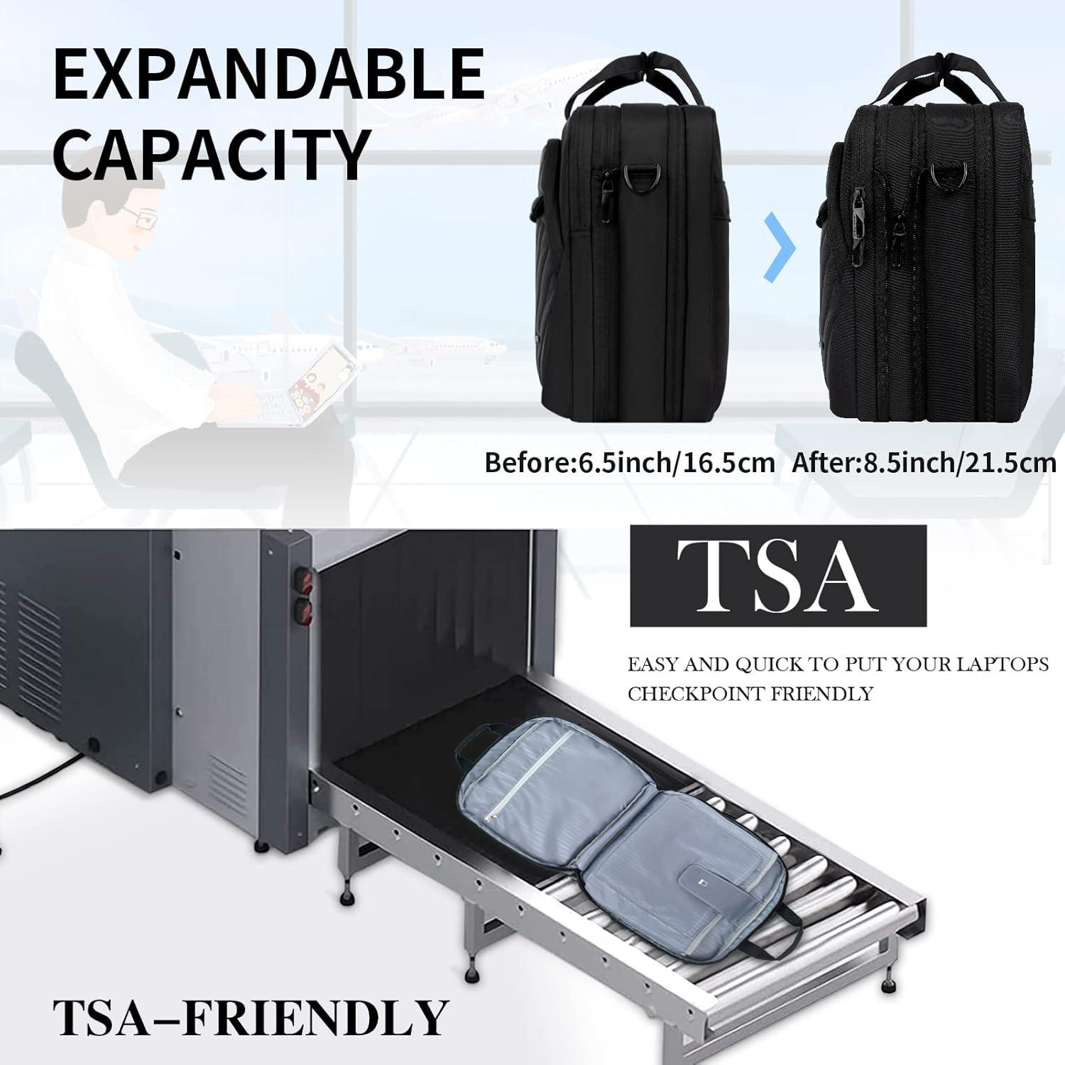 Laptoptasche 17 Zoll TSA wasserdicht RFID Schwarz