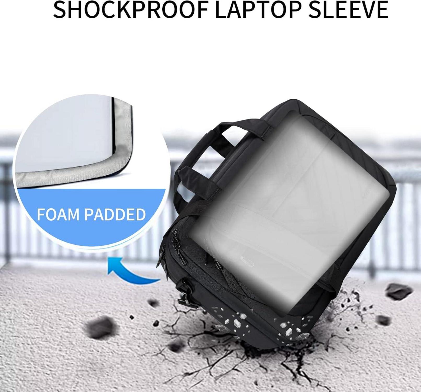 VANKEAN 17 Zoll Laptoptasche Schwarz RFID Aktentasche TSA
