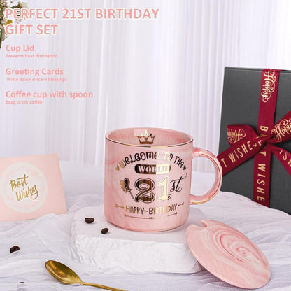 Rose Gold 21st Birthday Tasse in Geschenkbox