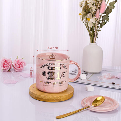 Rose Gold 21st Birthday Tasse in Geschenkbox