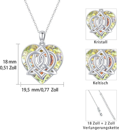 TRISHULA 925 Sterling Silber Herz Kristall Anhänger